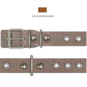 Нашийник Cristel для собак, з лакованої шкіри зеніт, прошитий, з прикрасою, 20 мм / 36-46 см, рудий