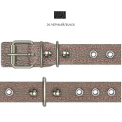 Нашийник Cristel для собак, з лакованої шкіри зеніт, прошитий, з прикрасою, 20 мм / 36-46 см, чорний