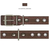 Нашийник Cristel для собак, з лакованої шкіри зеніт, прошитий, з прикрасою, 20 мм / 38-46 см, коричневий