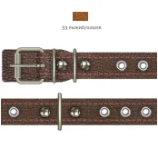 Нашийник Cristel для собак, з лакованої шкіри зеніт, прошитий, з прикрасою, 20 мм / 38-46 см, рудий