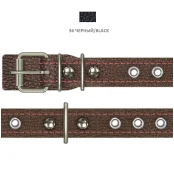 Нашийник Cristel для собак, з лакованої шкіри зеніт, прошитий, з прикрасою, 20 мм / 38-46 см, чорний