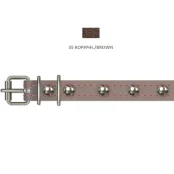 Нашийник Cristel для собак, з лакованої шкіри зеніт, прошитий, з прикрасами, 14 мм / 27-35 см, коричневий