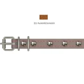 Нашийник Cristel для собак, з лакованої шкіри зеніт, прошитий, з прикрасами, 14 мм / 27-35 см, рудий