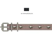 Нашийник Cristel для собак, з лакованої шкіри зеніт, прошитий, з прикрасами, 14 мм / 27-35 см, чорний