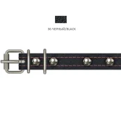 Нашийник Cristel для собак, з лакованої шкіри зеніт, прошитий, з прикрасами, 16 мм / 32-40 см, чорний