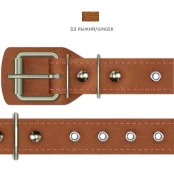 Нашийник Cristel для собак, з лакованої шкіри зеніт, з блочками, 25 мм / 41-53 см, рудий