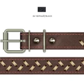 Нашийник Cristel для собак, з лакованої шкіри зеніт, з палітуркою, 25 мм / 45-57 см, чорний