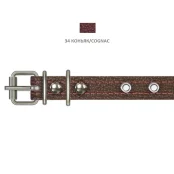 Нашийник Cristel для собак, з лакованої шкіри зеніт, з прикрасами, 16 мм / 32-40 см, коньяк