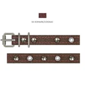 Нашийник Cristel для собак, з лакованої шкіри зеніт, прикраса "мікс", прошитий, 14 мм / 27-35 см, коньяк