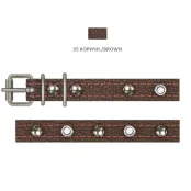 Нашийник Cristel для собак, з лакованої шкіри зеніт, прикраса "мікс", прошитий, 14 мм / 27-35 см, коричневий