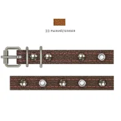 Нашийник Cristel для собак, з лакованої шкіри зеніт, прикраса "мікс", прошитий, 14 мм / 27-35 см, рудий