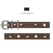 Нашийник Cristel для собак, з лакованої шкіри зеніт, прикраса "мікс", прошитий, 14 мм / 27-35 см, чорний