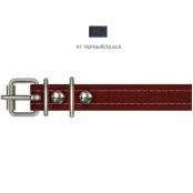 Нашийник Cristel для собак, з лакованої шкіри, прошитий, 16 мм / 32-40 см, чорний