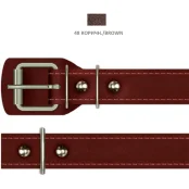 Нашийник Cristel для собак, з лакованої шкіри, прошитий, 25 мм / 57 см, коричневий