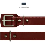 Нашийник Cristel для собак, з лакованої шкіри, прошитий, 25 мм / 57 см, чорний