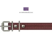 Нашийник Cristel для собак, з перламутрової шкіри зеніт, прошитий, 16 мм / 32-40 см, бузковий