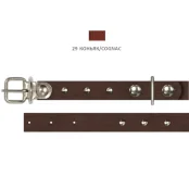 Ошейник Cristel для собак, кожа зенит, из 2-х частей, с украшением, 12 мм / 23-29 см, коньяк