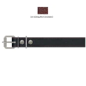 Ошейник Cristel для собак, кожа зенит, лакированный, 30 мм / 48-60 см, коньяк