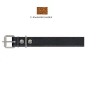 Ошейник Cristel для собак, кожа зенит, лакированный, 30 мм / 48-60 см, рыжий