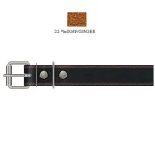 Ошейник Cristel для собак, кожа зенит, лакированный, 35 мм / 65 см, рыжий