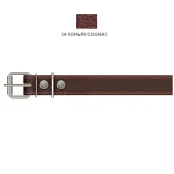 Ошейник Cristel для собак, кожа зенит, лакированный, прошитый, 30 мм / 47-59 см, коньяк