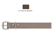 Ошейник Cristel для собак, кожа зенит, лакированный, с двойной прошивкой, 30 мм / 48-60 см, коричневый