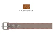 Ошейник Cristel для собак, кожа зенит, лакированный, с двойной прошивкой, 30 мм / 48-60 см, рыжий