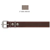 Ошейник Cristel для собак, кожа зенит, прошитый, 30 мм / 47-59 см, бежевый