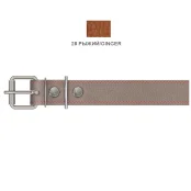 Ошейник Cristel для собак, кожа зенит, прошитый, 35 мм / 64 см, рыжий