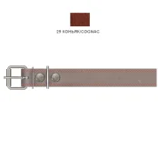 Ошейник Cristel для собак, кожа зенит, с двойной прошивкой, 30 мм / 48-60 см, коньяк