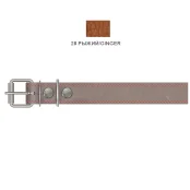 Ошейник Cristel для собак, кожа зенит, с двойной прошивкой, 30 мм / 48-60 см, рыжий