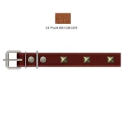 Ошейник Cristel для собак, кожа зенит, с украшением "ромб", 30 мм / 47-59 см, рыжий