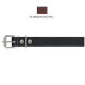 Ошейник Cristel для собак, кожаный, лакированный, 30 мм / 65см, коньяк