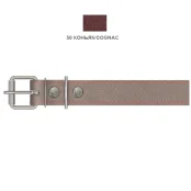 Ошейник Cristel для собак, кожаный, лакированный, 35 мм / 64 см, коньяк