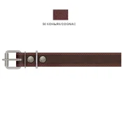 Ошейник Cristel для собак, кожаный, лакированный, прошитый, 30 мм / 47-59 см, коньяк