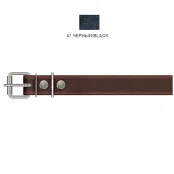 Ошейник Cristel для собак, кожаный, лакированный, прошитый, 30 мм / 47-59 см, чёрный