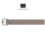 Ошейник Cristel для собак, кожаный, лакированный, с двойной прошивкой, 30 мм / 48-60 см, чёрный