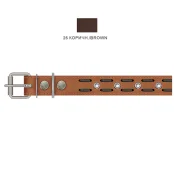 Ошейник Cristel для собак, кожаный, с проплетением "пунктир", 30 мм / 65 см, коричневый