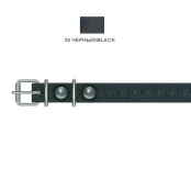 Ошейник Cristel для собак, кожаный, с тиснением "лапка", 12 мм / 31 см, чёрный