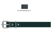 Ошейник Cristel для собак, кожаный, с тиснением "лапка", 20 мм / 46 см, чёрный