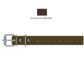 Ошейник Cristel для собак, кожаный, с тиснением "лапка", 25 мм / 54 см, коричневый