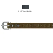 Ошейник Cristel для собак, кожаный, с тиснением "лапка", 25 мм / 54 см, чёрный