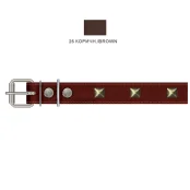 Ошейник Cristel для собак, кожаный, с украшением "ромб", 30 мм / 47-59 см, коричневый