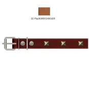 Ошейник Cristel для собак, кожаный, с украшением "ромб", 30 мм / 47-59 см, рыжий