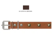 Ошейник Cristel для собак, кожаный, с украшением "ромб", 35 мм / 65 см, коричневый