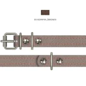 Нашийник Cristel для собак, лакована шкіра зеніт, з 2-х частин, 16 мм / 43 см, коричневий