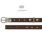 Нашийник Cristel для собак, лакована шкіра зеніт, з 2-х частин, з прикрасою, 12 мм / 23-29 см, білий