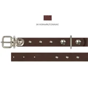 Нашийник Cristel для собак, лакована шкіра зеніт, з 2-х частин, з прикрасою, 12 мм / 23-29 см, коньяк