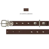 Нашийник Cristel для собак, лакована шкіра зеніт, з 2-х частин, з прикрасою, 12 мм / 23-29 см, коричневий