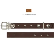 Нашийник Cristel для собак, лакована шкіра зеніт, з 2-х частин, з прикрасою, 12 мм / 23-29 см, рудий